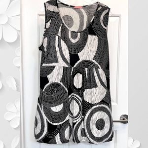 Black White Tank Top Size 1X